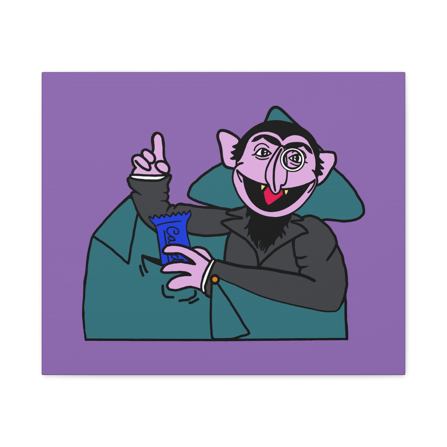 The Count Stealing Candy Canvas Print Light Purple - Sesame Street The Count Canvas Art