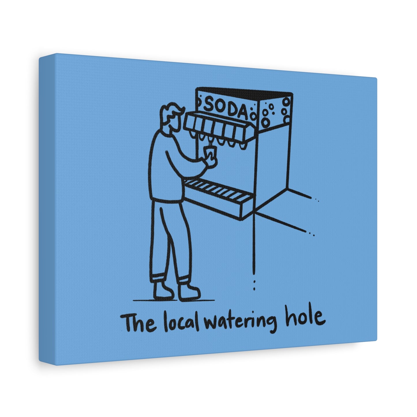 Local Watering Hole Canvas Print - Blue
