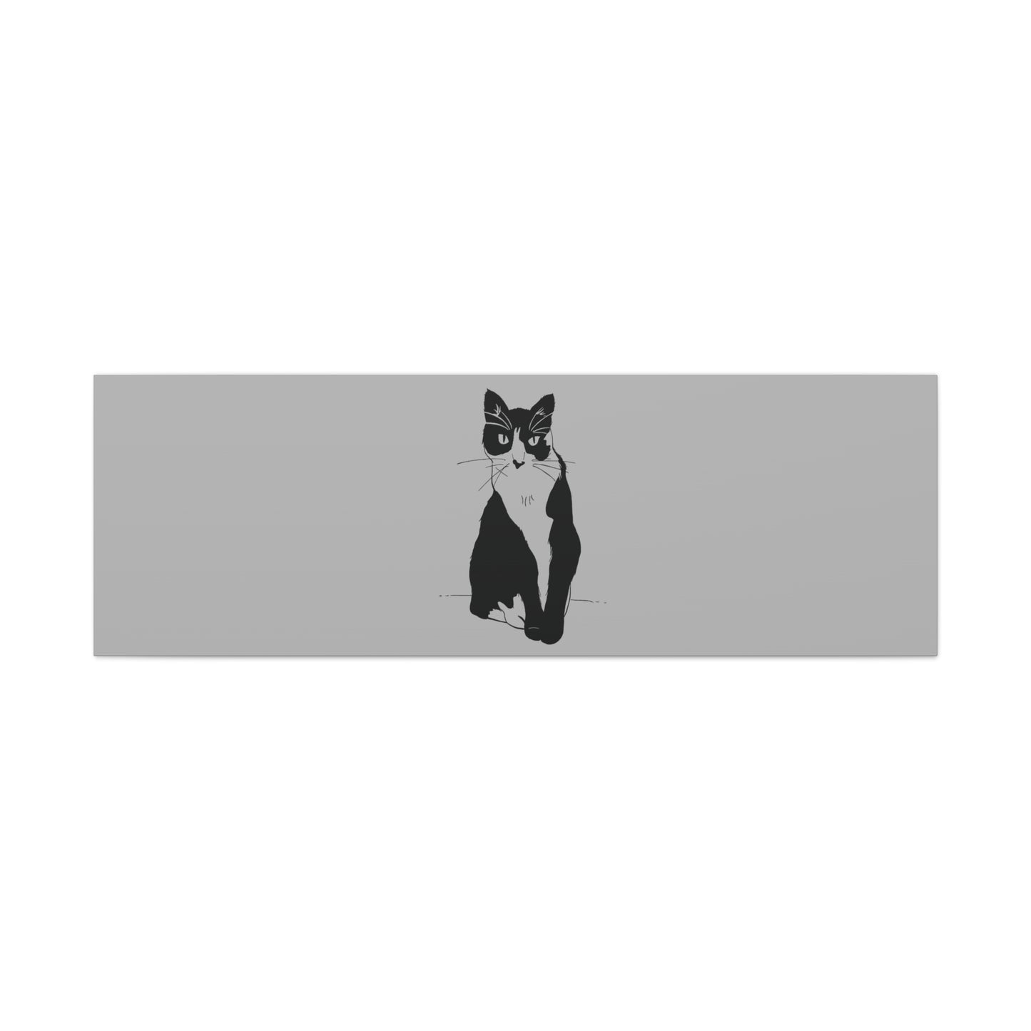 Cat Canvas Print on Grey (Transparent Style Cat) - Cat Drawing Art