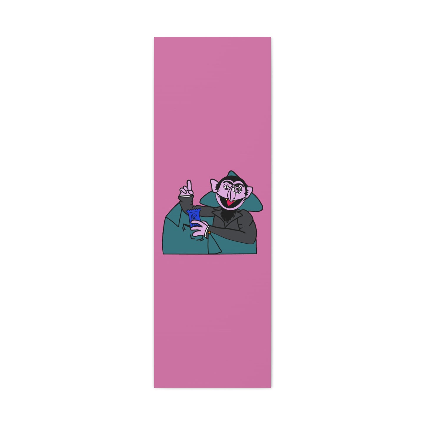 The Count Stealing Candy Canvas Print Light Pink - Sesame Street The Count Parody Art