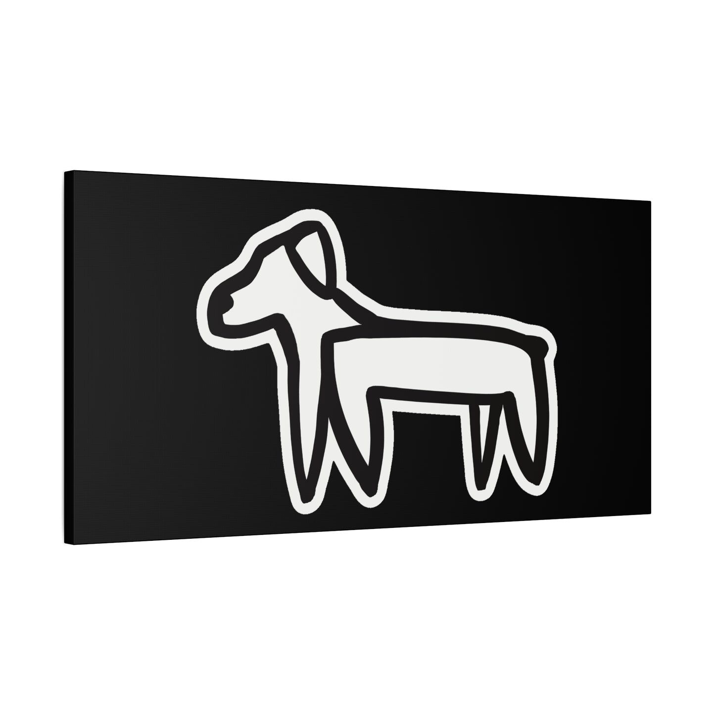 Dog Canvas Print on Black (Sticker Style Dog) - Dog Art Print