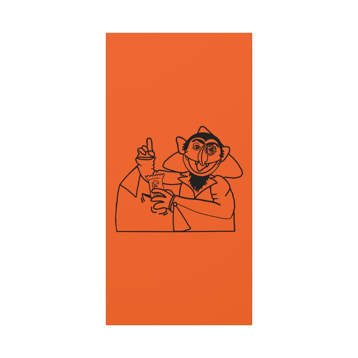 The Count Stealing Candy Outline Canvas Print Orange - Sesame Street The Count Parody Art Print