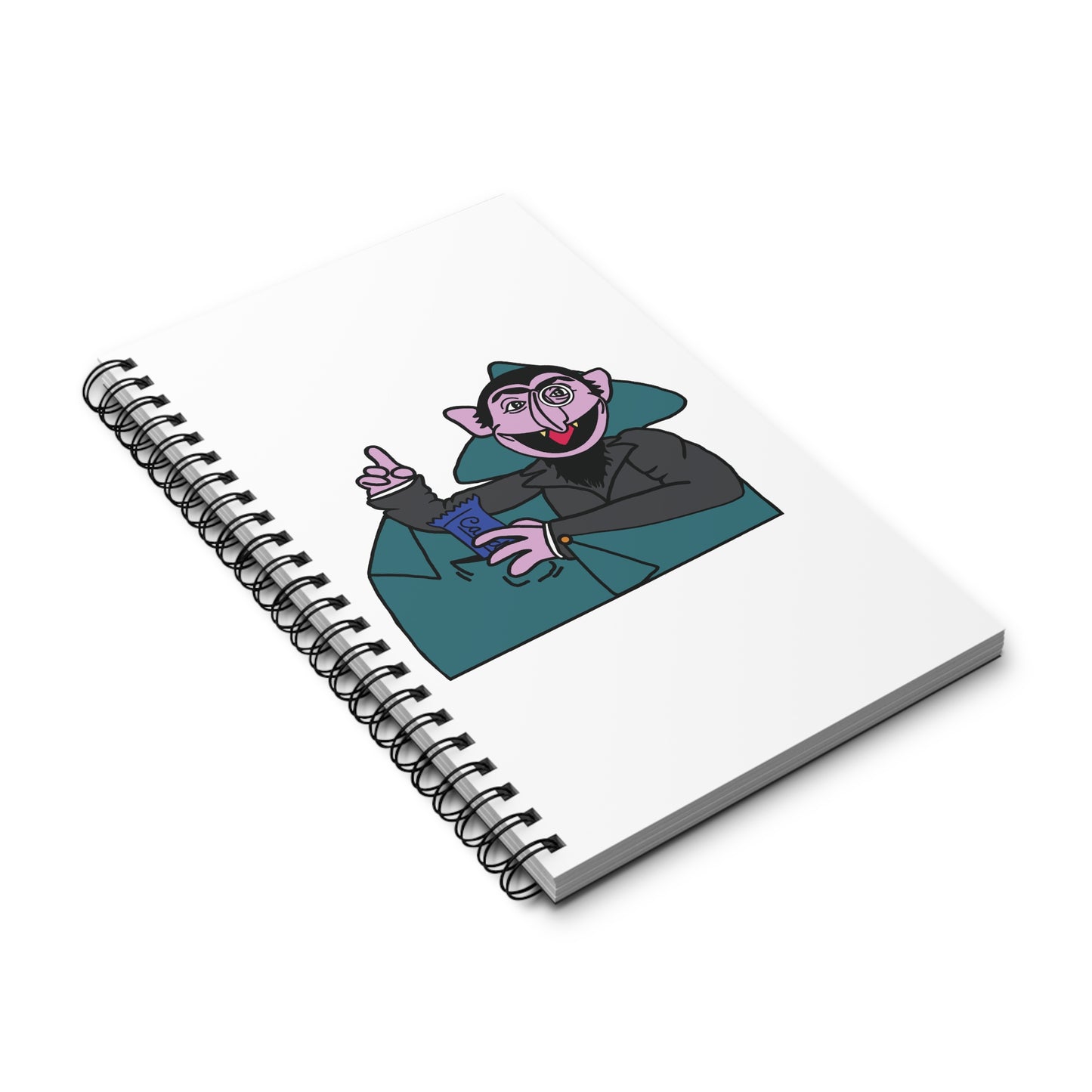 The Count Stealing Candy Notebook White - Sesame Street The Count Parody Spiral Notebook