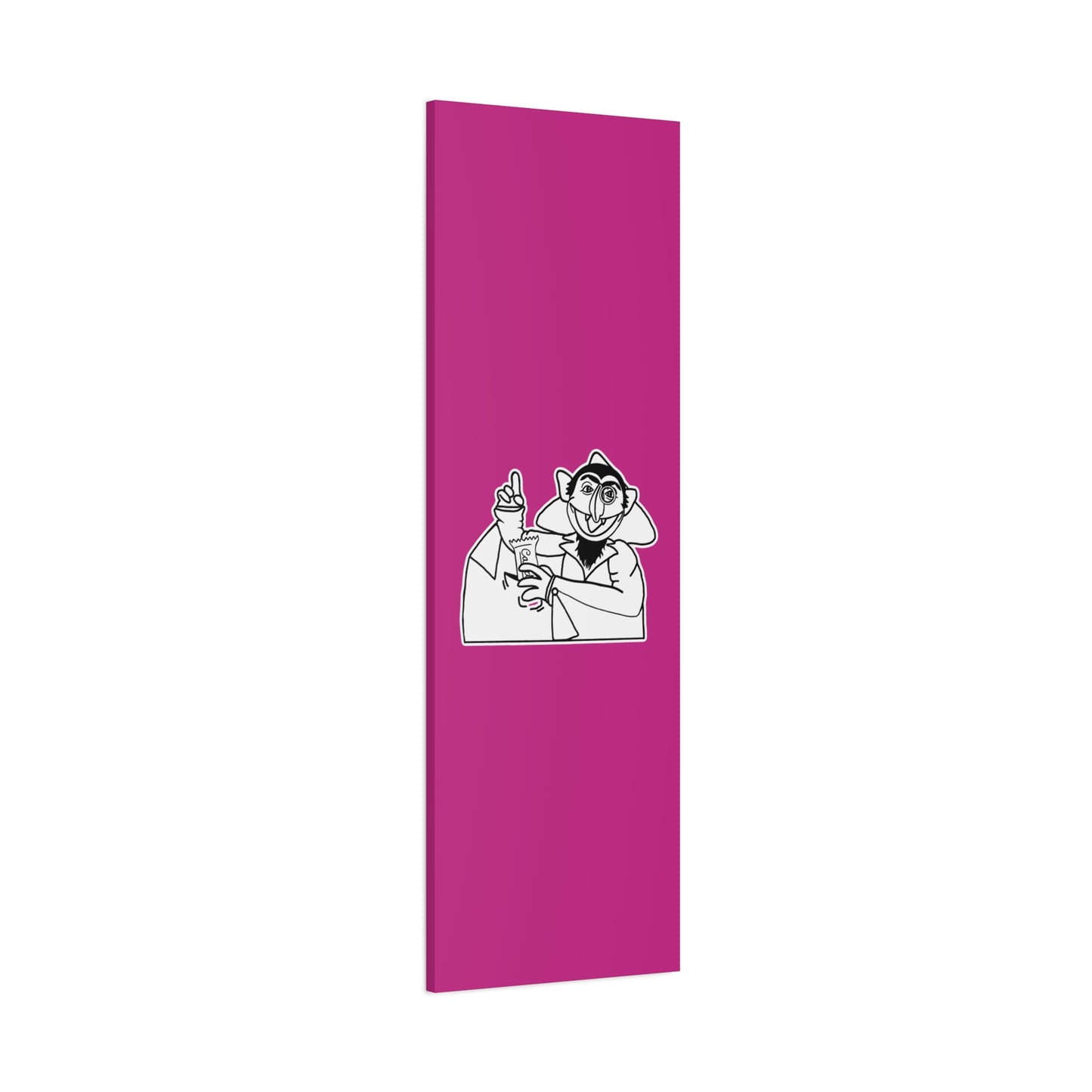 The Count Stealing Candy Outline Canvas Print Pink - Sesame Street The Count Parody Art