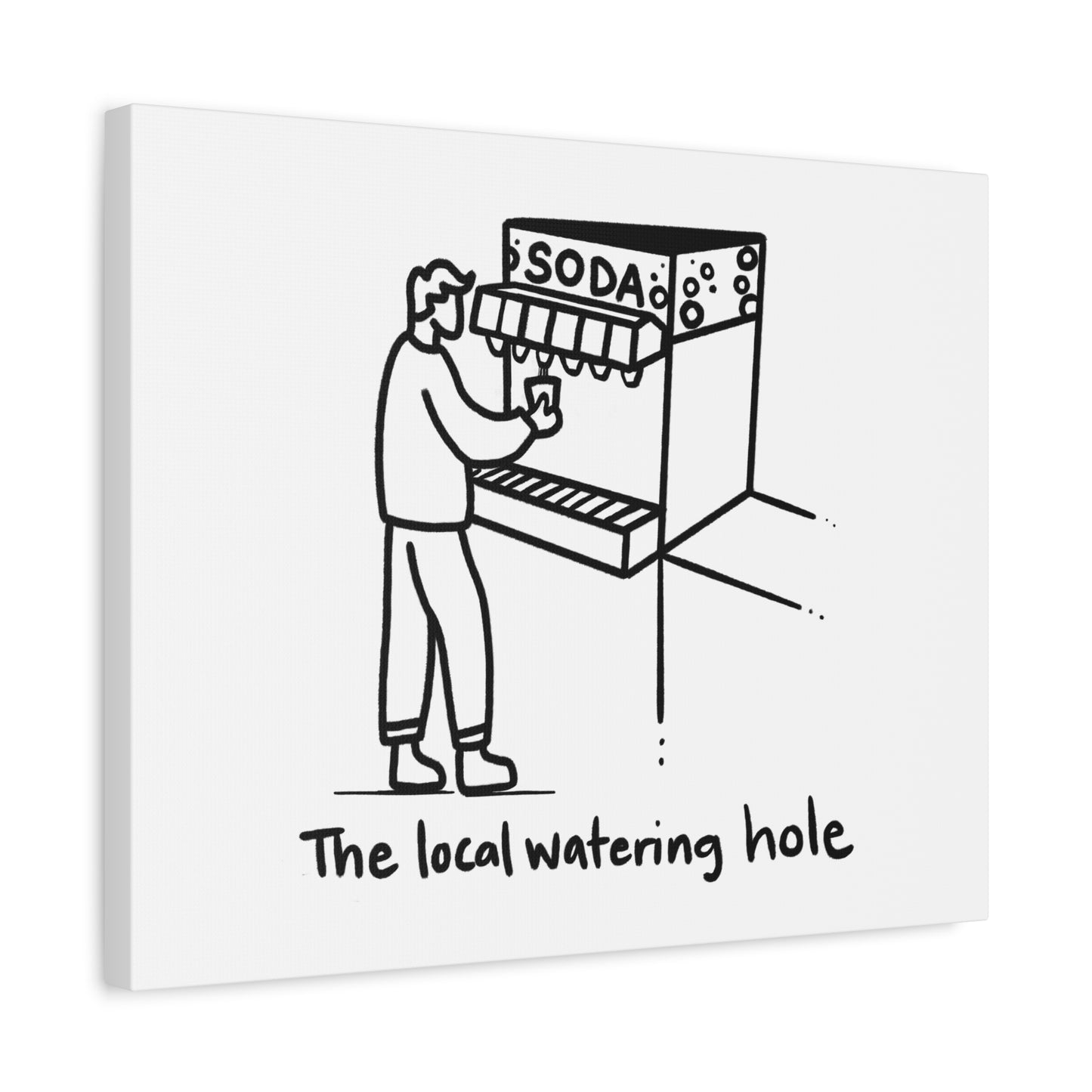 Local Watering Hole Canvas Print - White Background