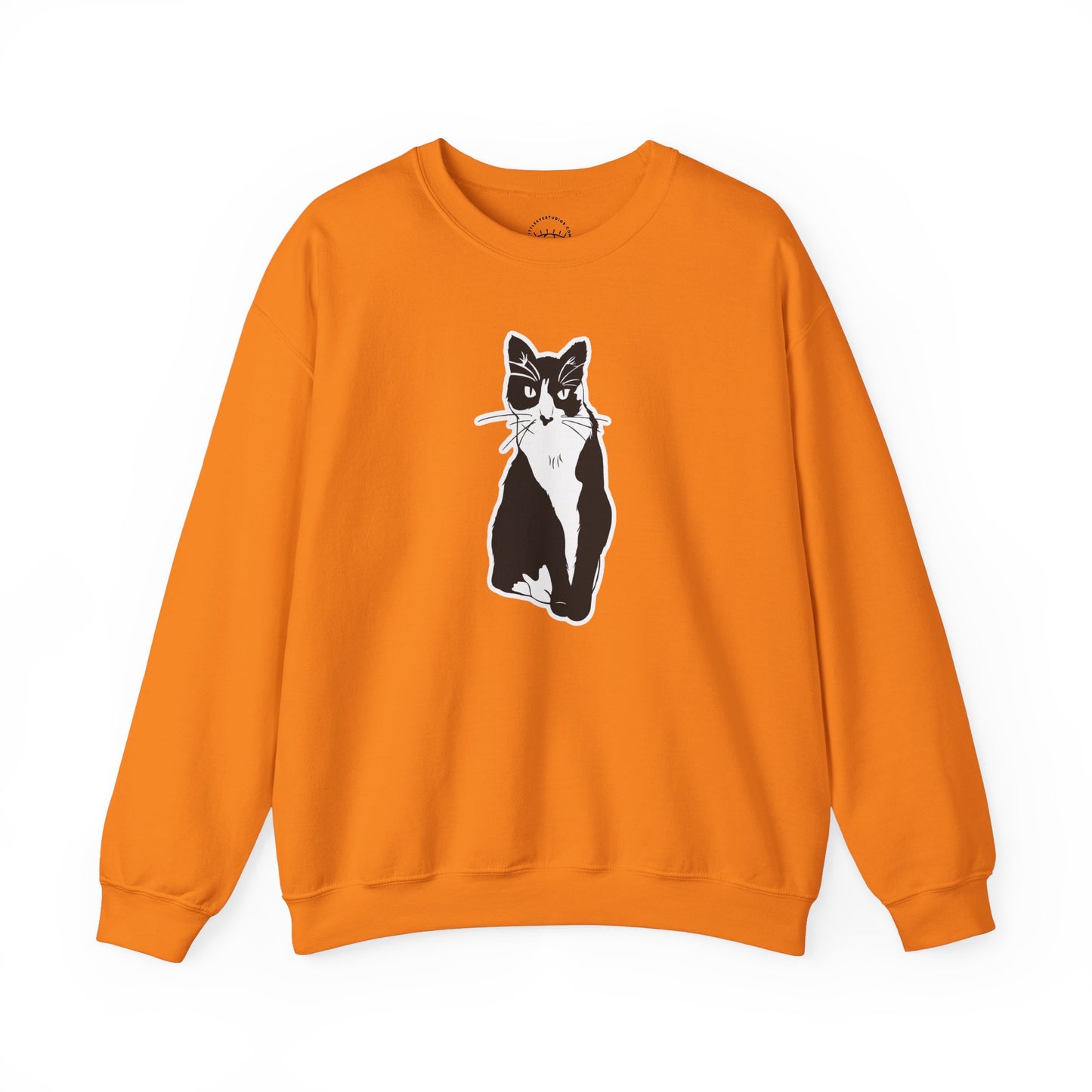 Cat Sweatshirt (Sticker Style Cat) - Cat Drawing Sweatshirt