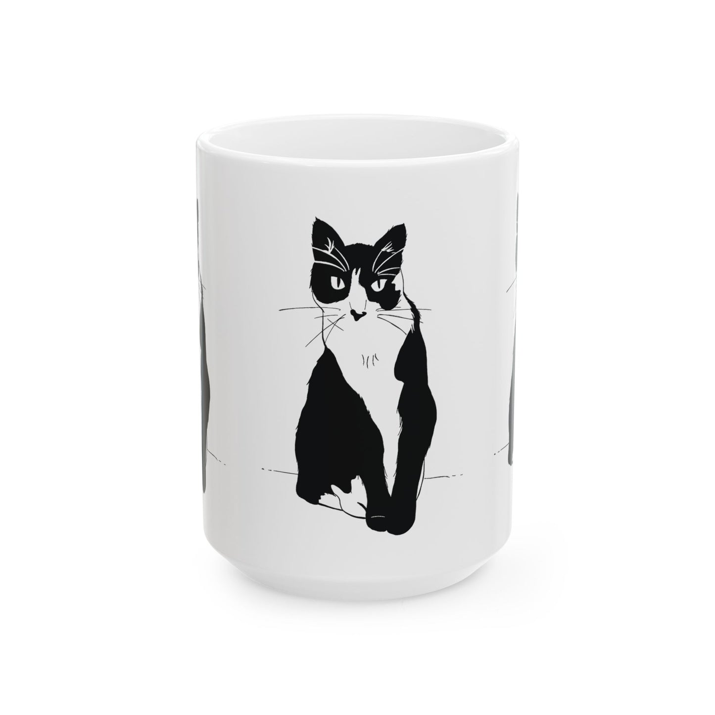 Three Cats Mug (Transparent Style Cat) - Three Cats Edition Cat Drawing Mug