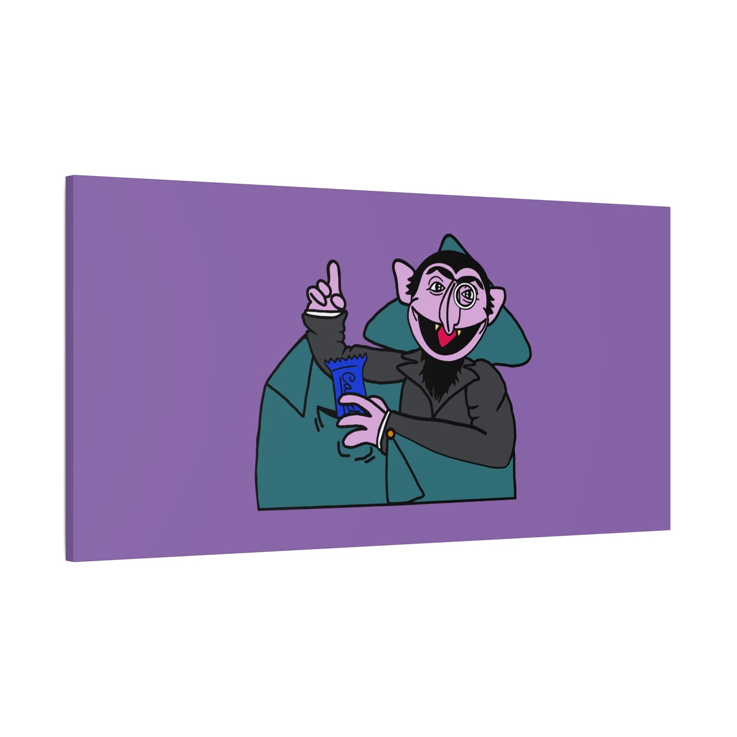 The Count Stealing Candy Canvas Print Light Purple - Sesame Street The Count Canvas Art
