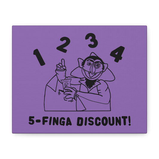 Five Finger Discount Outline Canvas Print Light Purple - Sesame Street The Count Parody Art Print