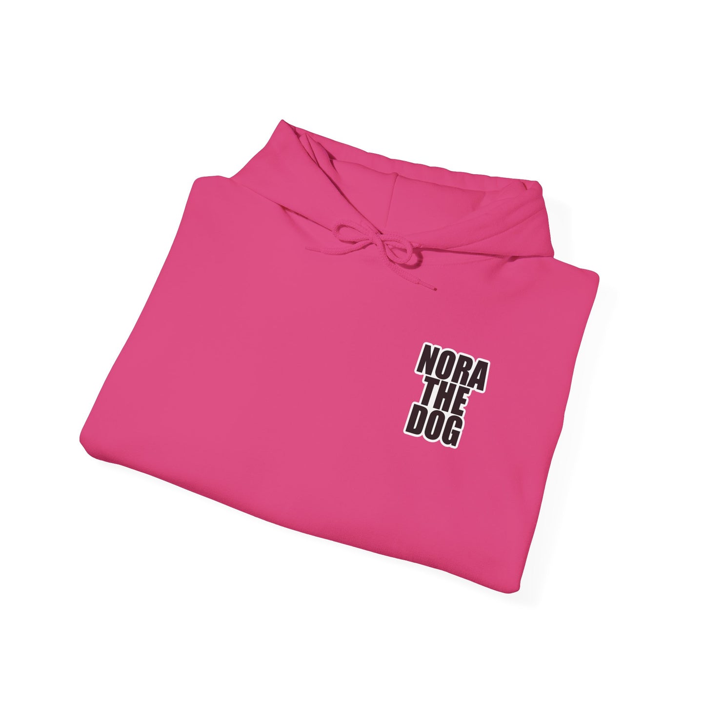 Nora the Dog Heart Hoodie Back Design (Sticker Style Nora) - Nora Hooded Sweatshirt