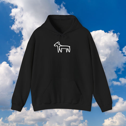 Dog Hoodie (Transparent Style White Dog) - Dog Drawing Hooded Sweatshirt