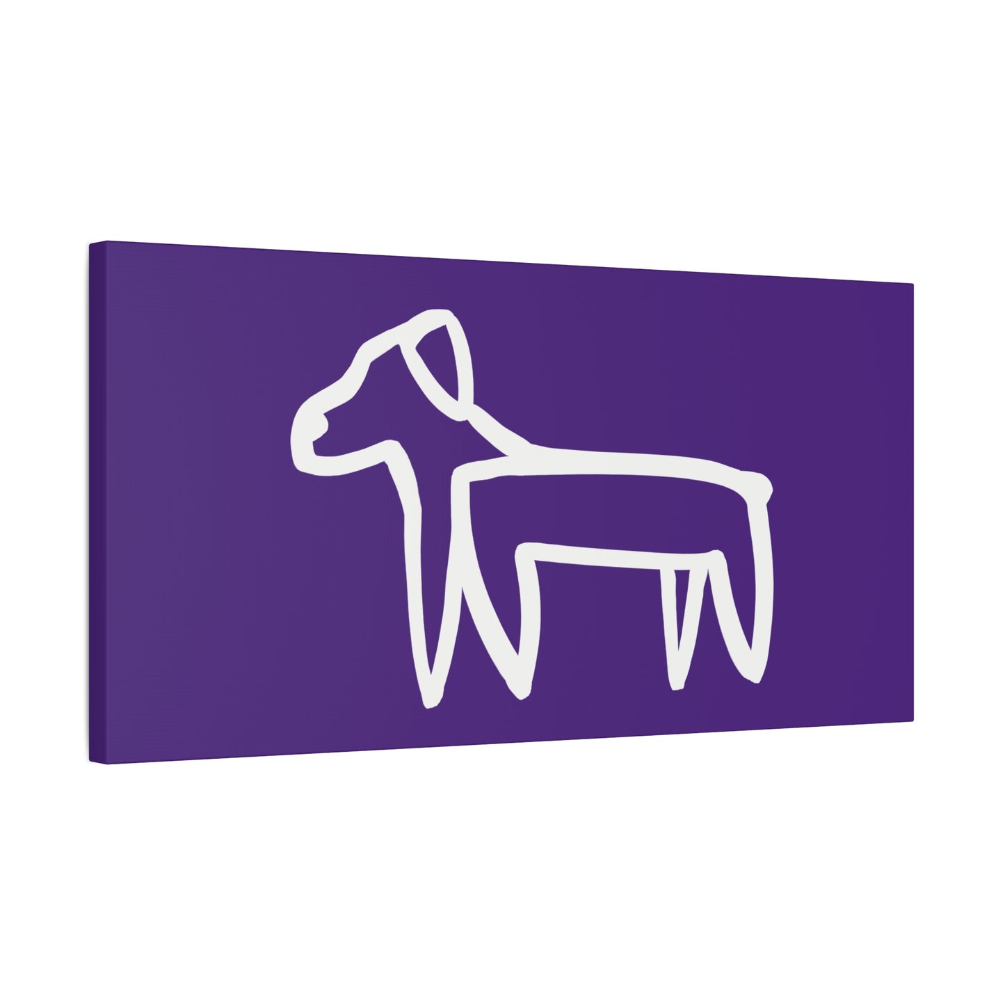 Dog Canvas Print on Purple (Transparent Style White Dog) - Dog Art Print