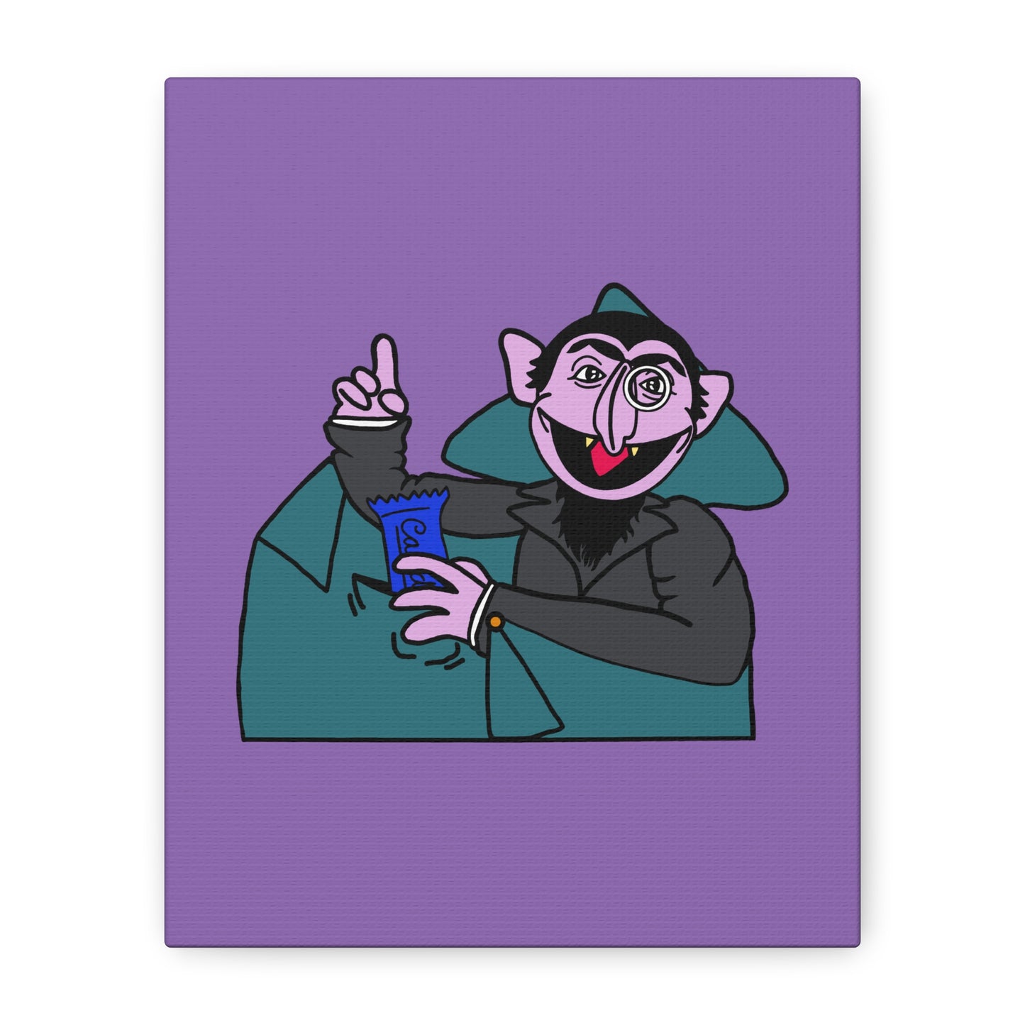 The Count Stealing Candy Canvas Print Light Purple - Sesame Street The Count Canvas Art