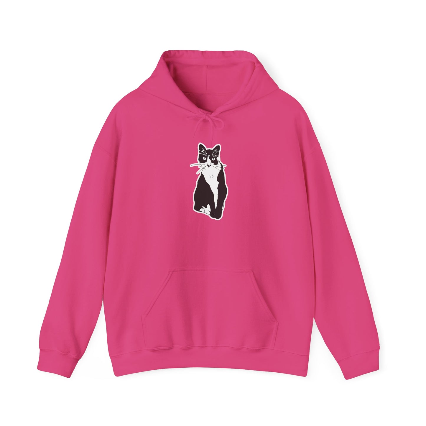 Cat Hoodie (Sticker Style Cat) - Cat Hooded Sweatshirt