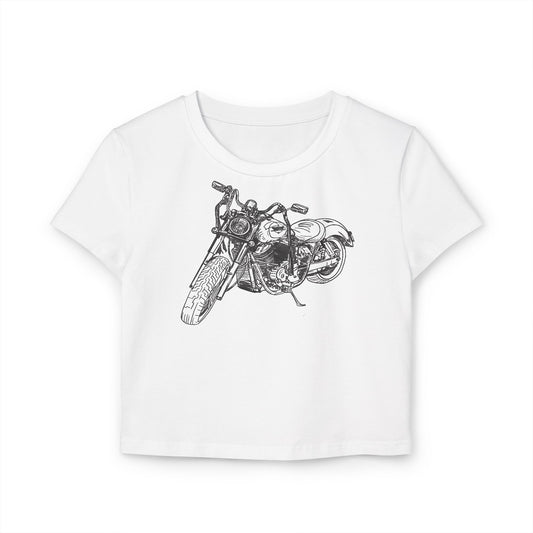 Harley Motorcycle Sketch Baby Tee