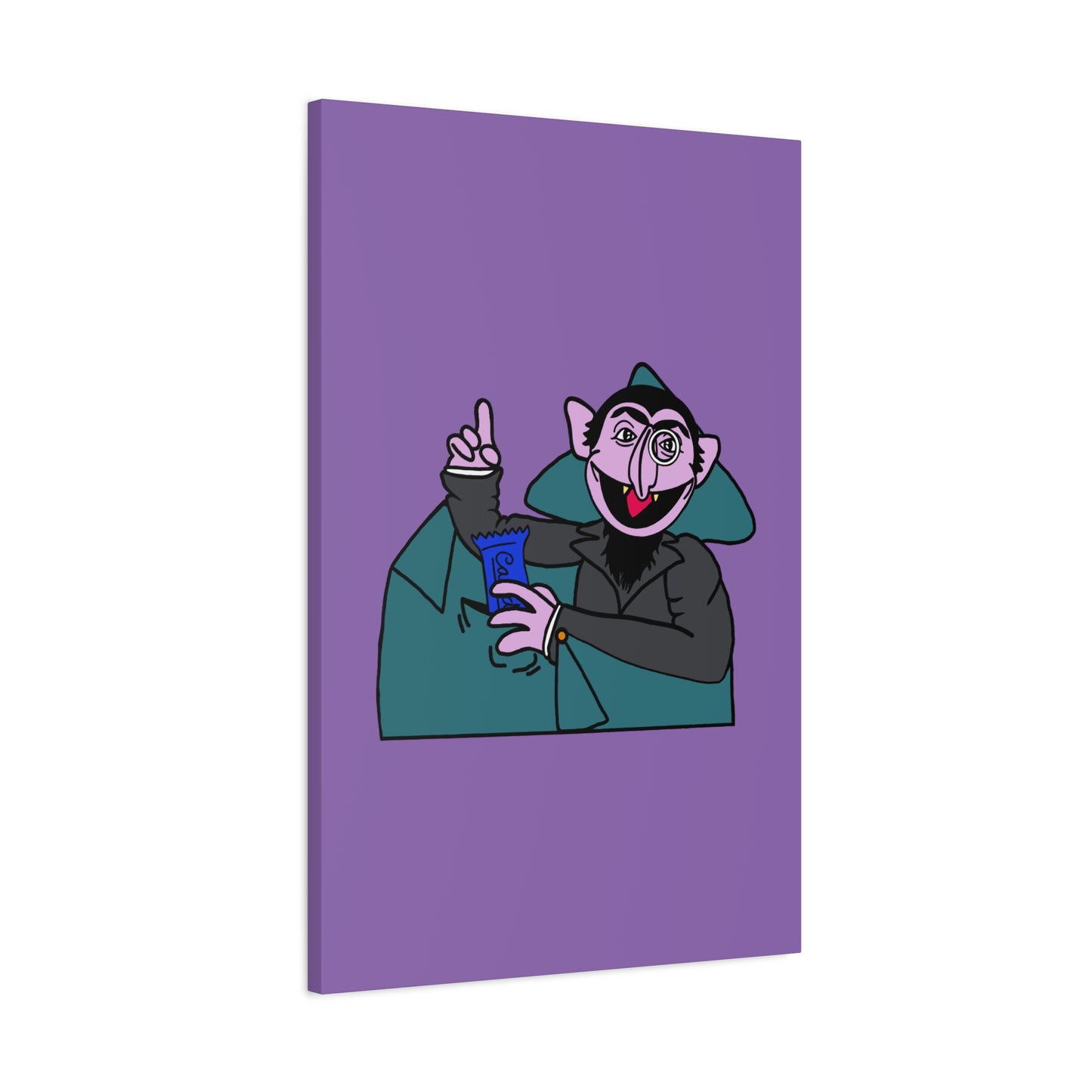 The Count Stealing Candy Canvas Print Light Purple - Sesame Street The Count Canvas Art