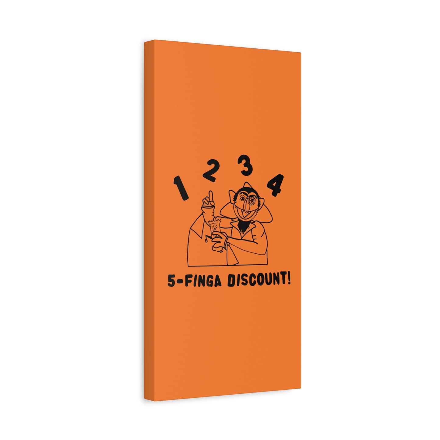 Five Finger Discount Outline Canvas Print Light Orange - Sesame Street The Count Parody Art Print