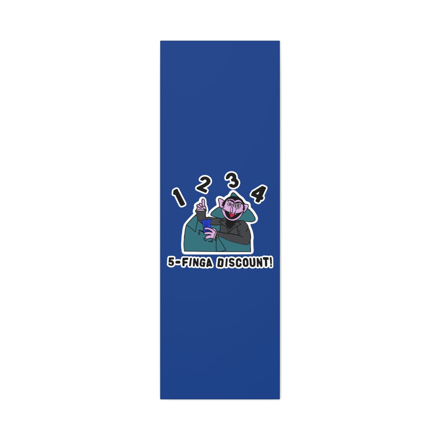 Five Finger Discount Canvas Print Dark Blue - Sesame Street The Count Parody Art Print