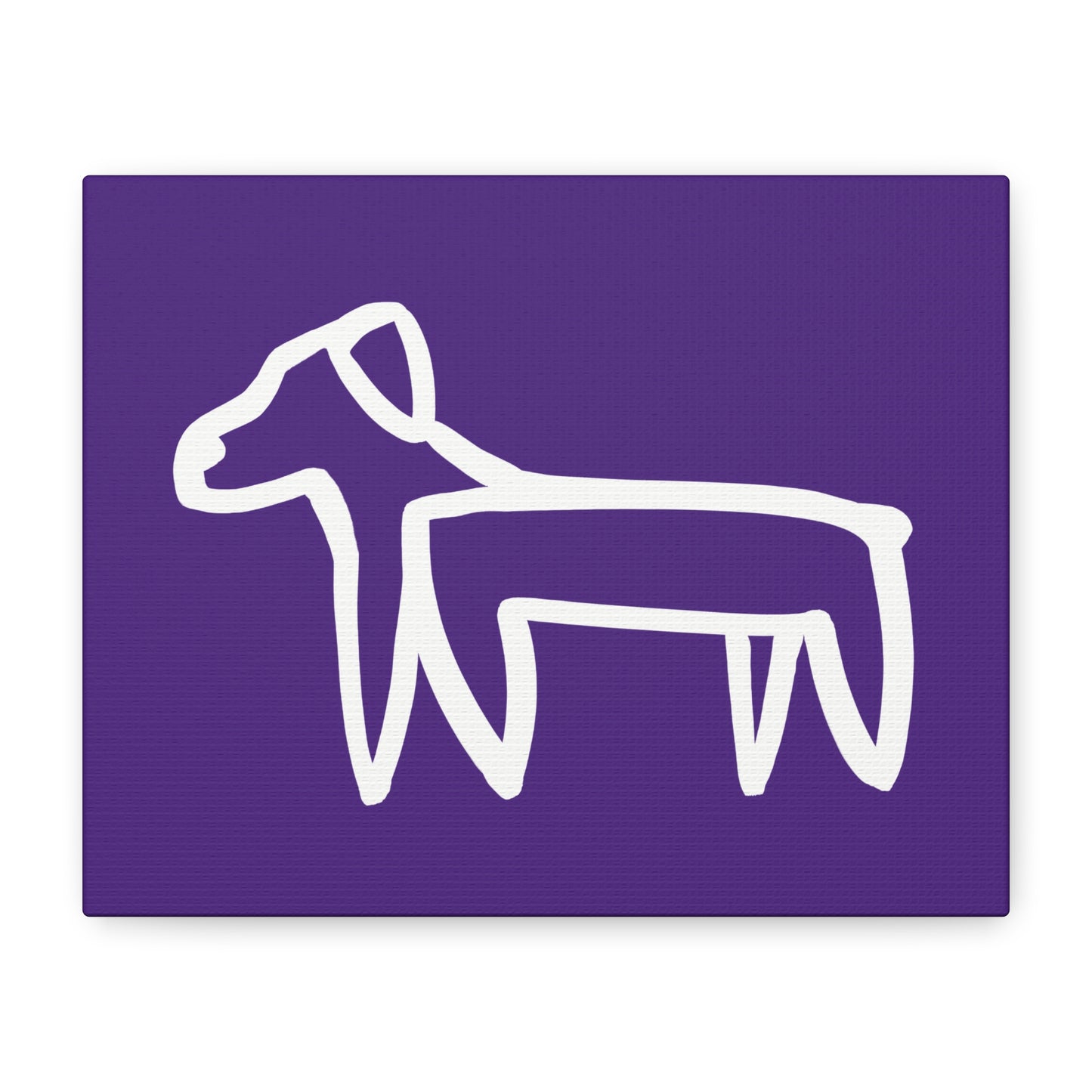 Dog Canvas Print on Purple (Transparent Style White Dog) - Dog Art Print