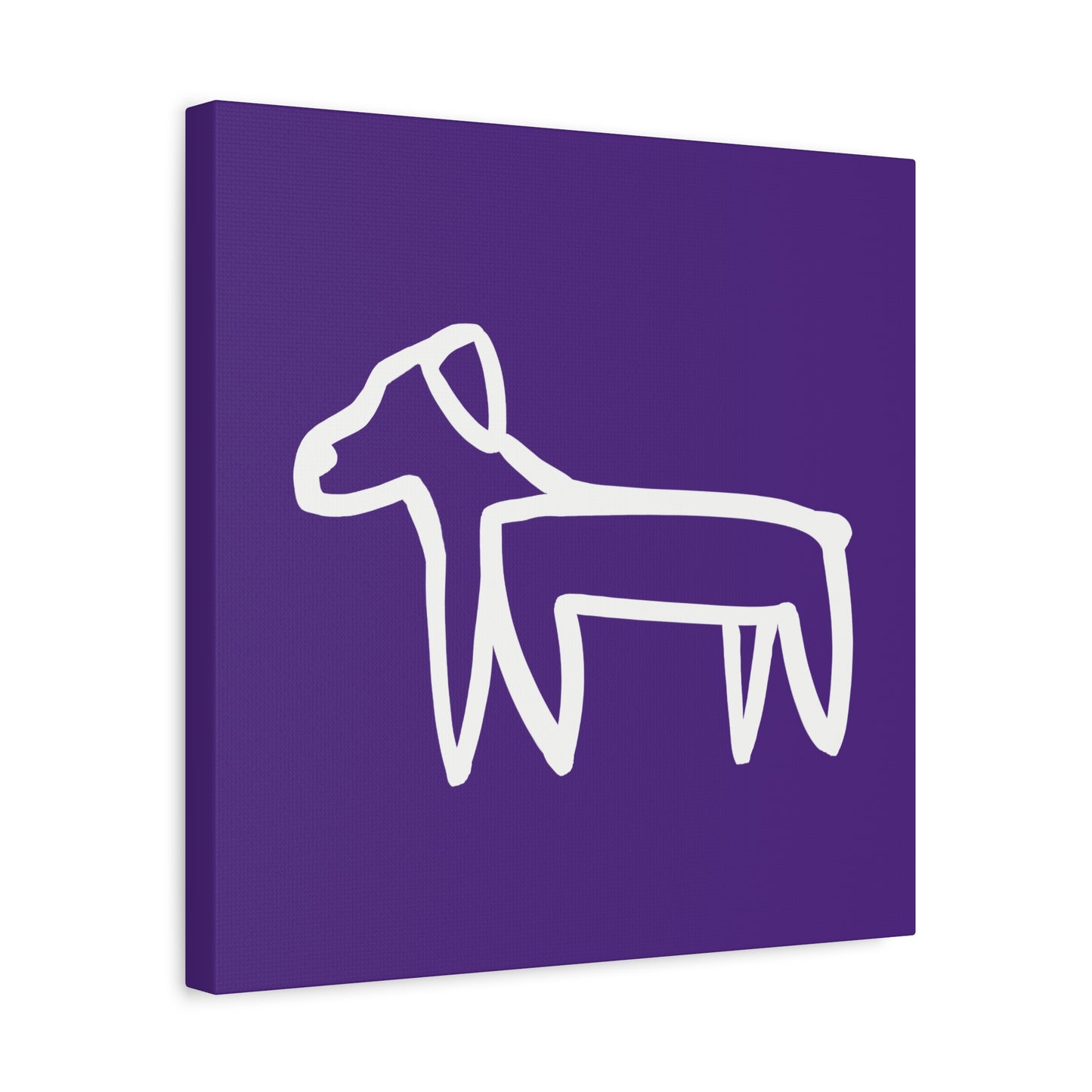 Dog Canvas Print on Purple (Transparent Style White Dog) - Dog Art Print