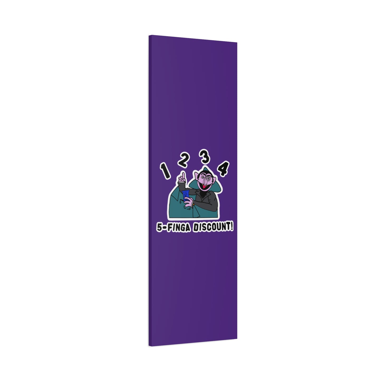 Five Finger Discount Canvas Print Light Purple - Sesame Street The Count Parody Art Print