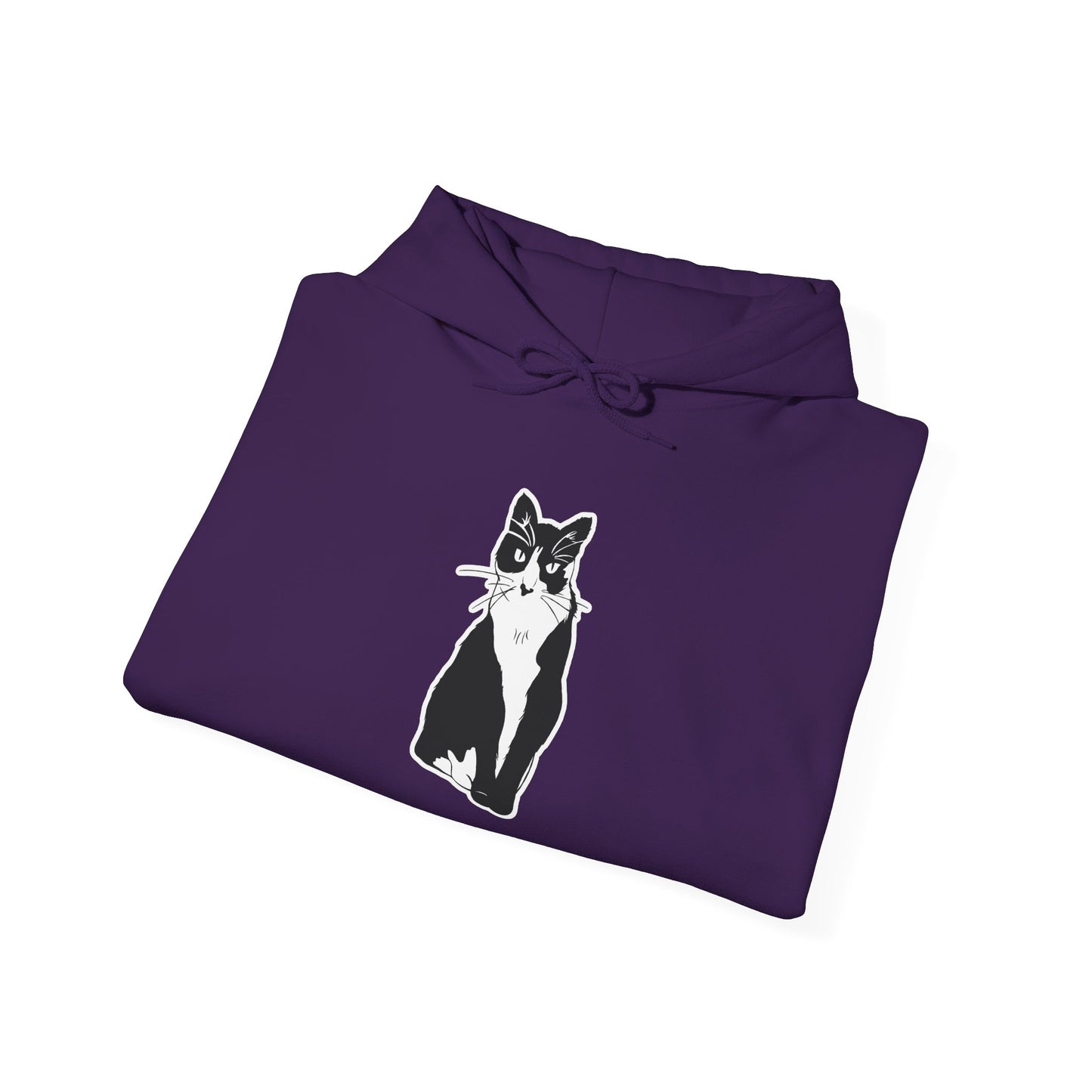 Cat Hoodie (Sticker Style Cat) - Cat Hooded Sweatshirt