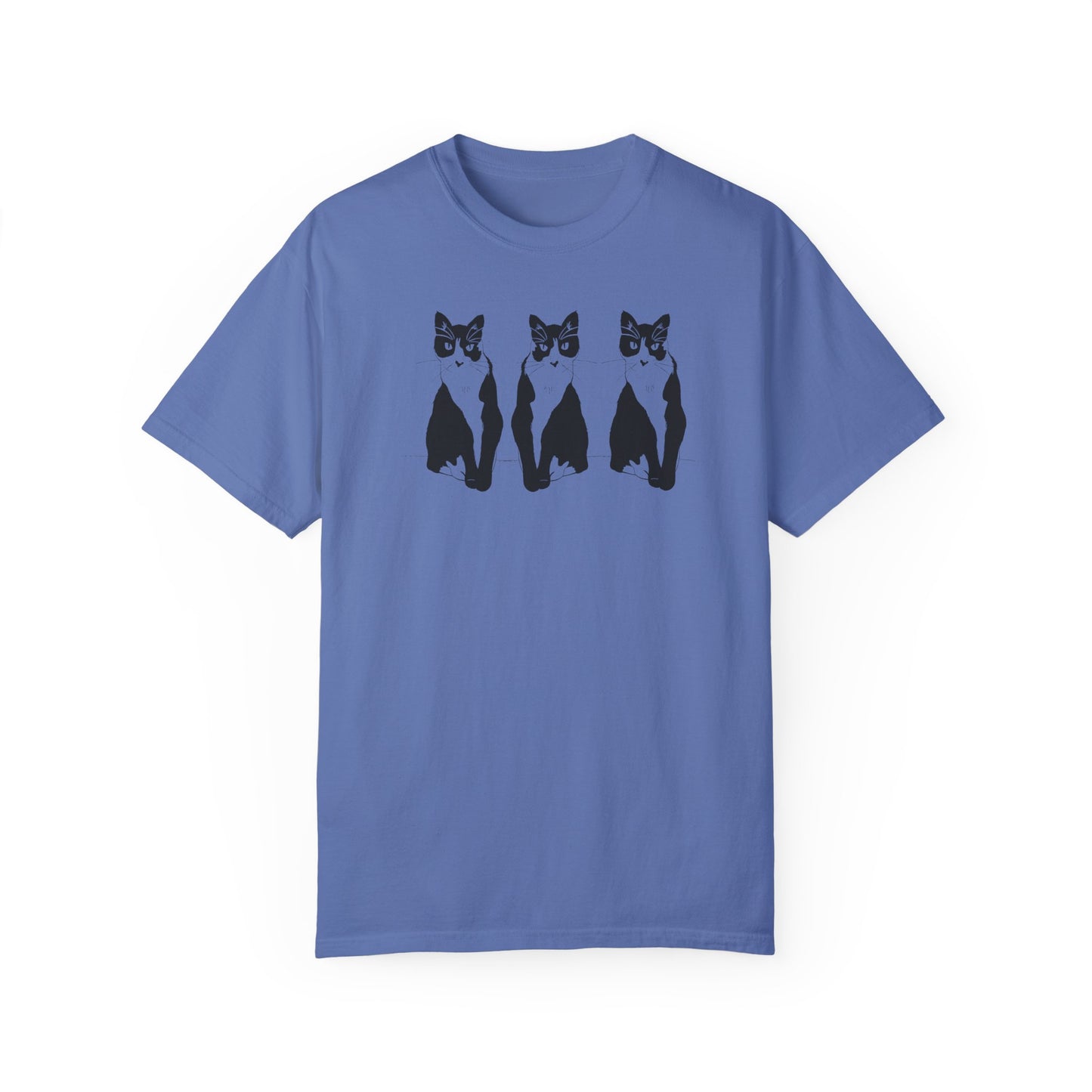 Cat x3 Tee (Transparent Style Cat) - Cat Drawing Shirt