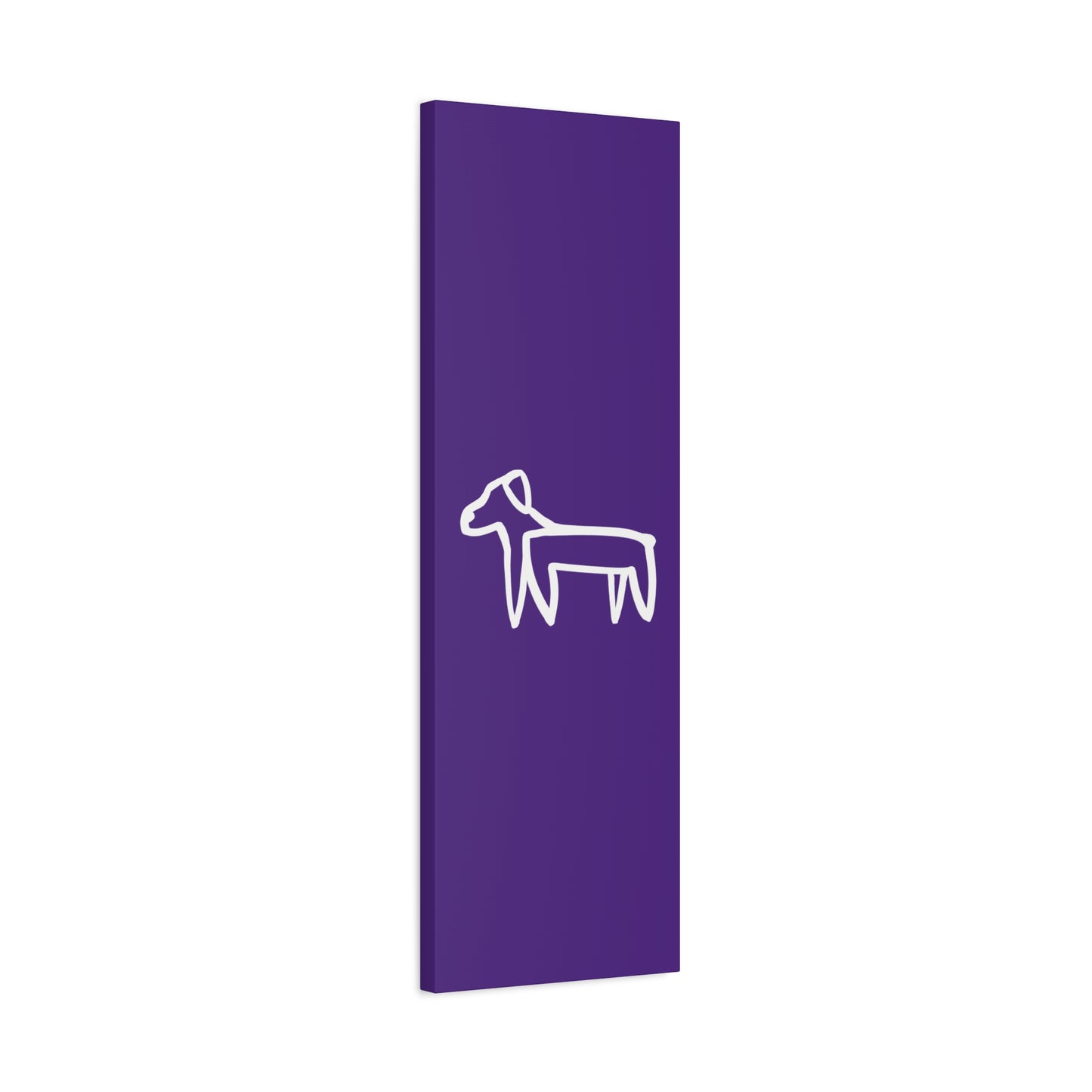 Dog Canvas Print on Purple (Transparent Style White Dog) - Dog Art Print