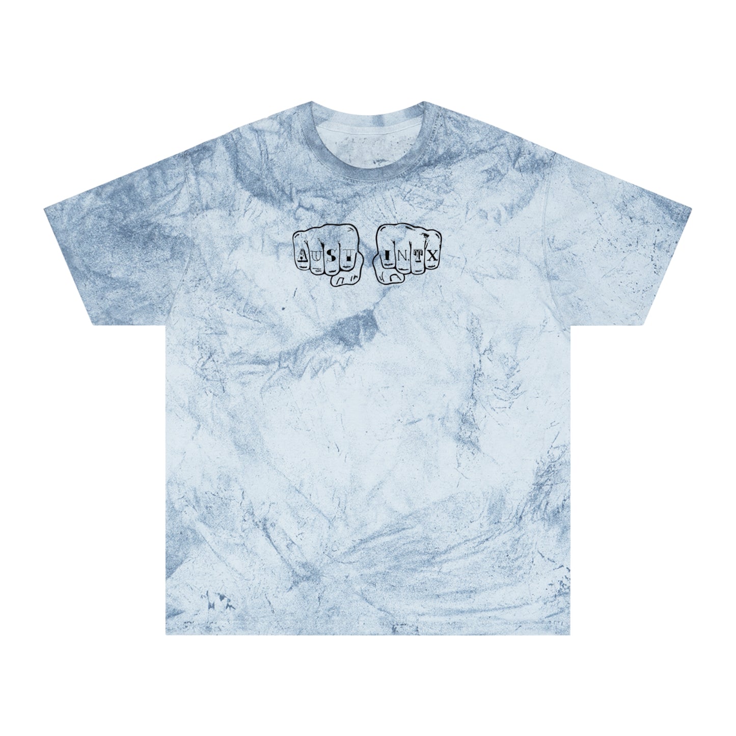 Austin Knuckle Tats Tattooed Fists Color Blast Tee