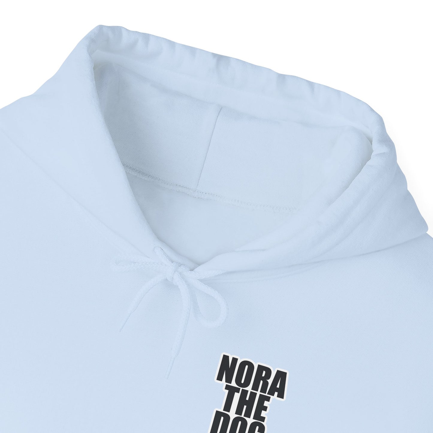 Nora the Dog Heart Hoodie Back Design (Sticker Style Nora) - Nora Hooded Sweatshirt