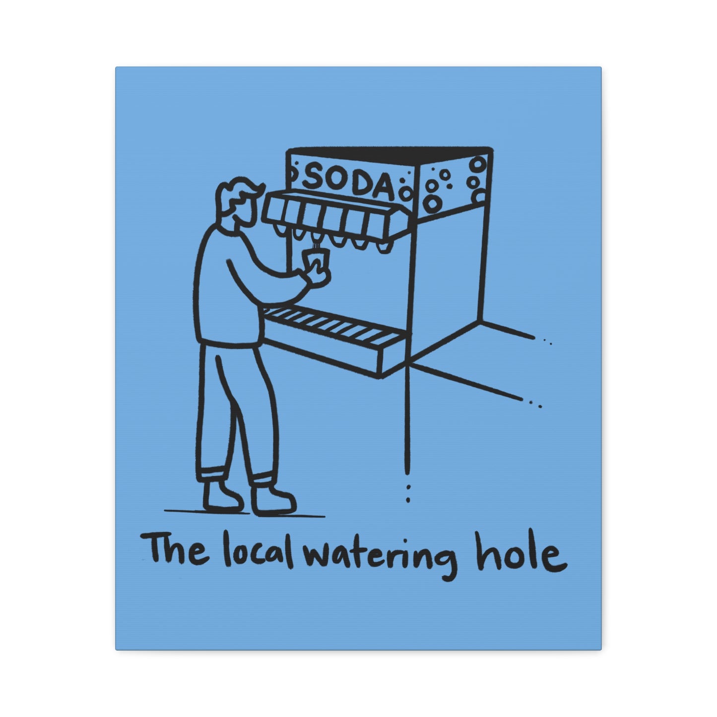 Local Watering Hole Canvas Print - Blue