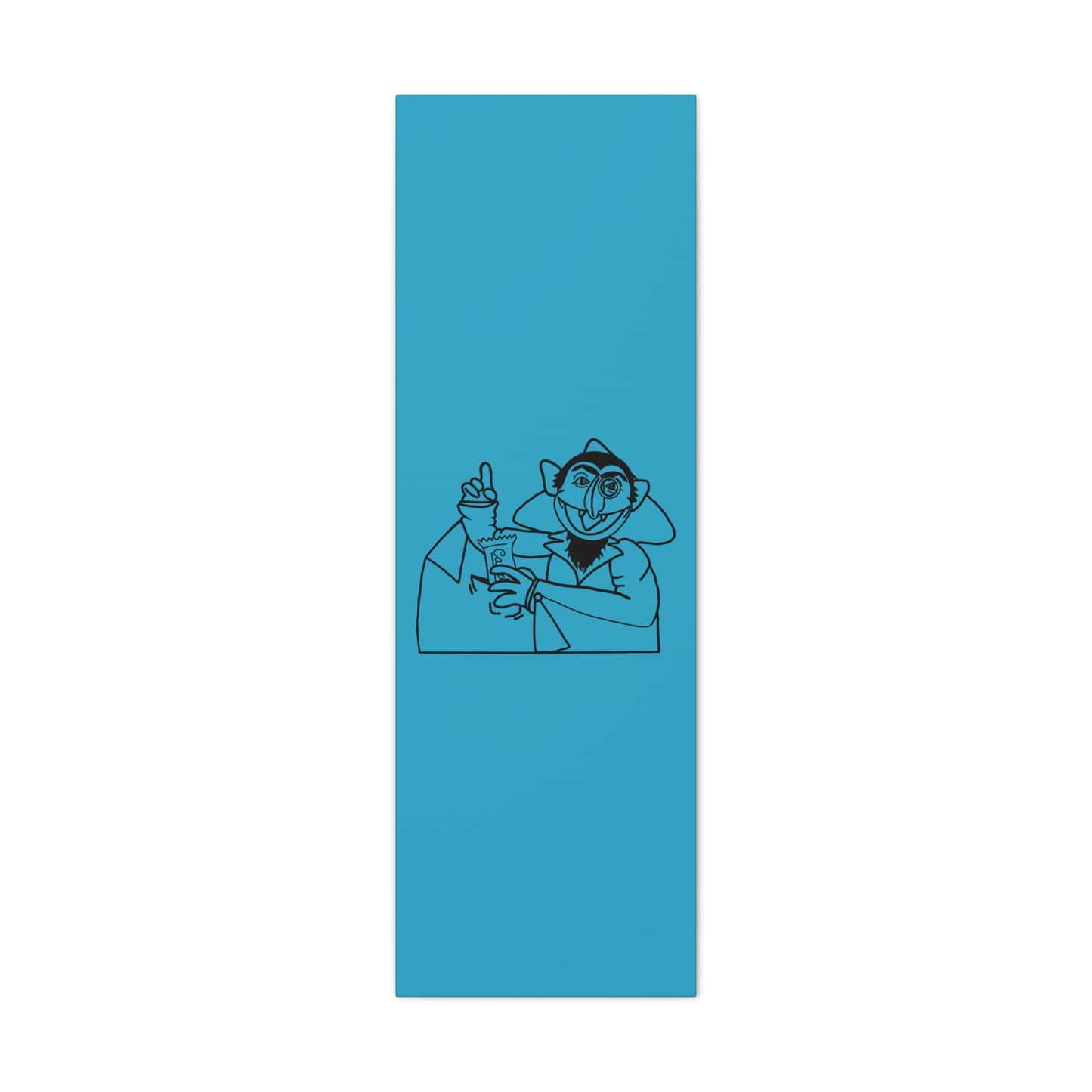 The Count Stealing Candy Outline Canvas Print Turquoise - Sesame Street The Count Art Print