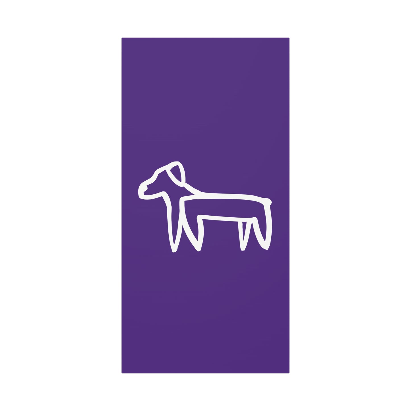 Dog Canvas Print on Purple (Transparent Style White Dog) - Dog Art Print
