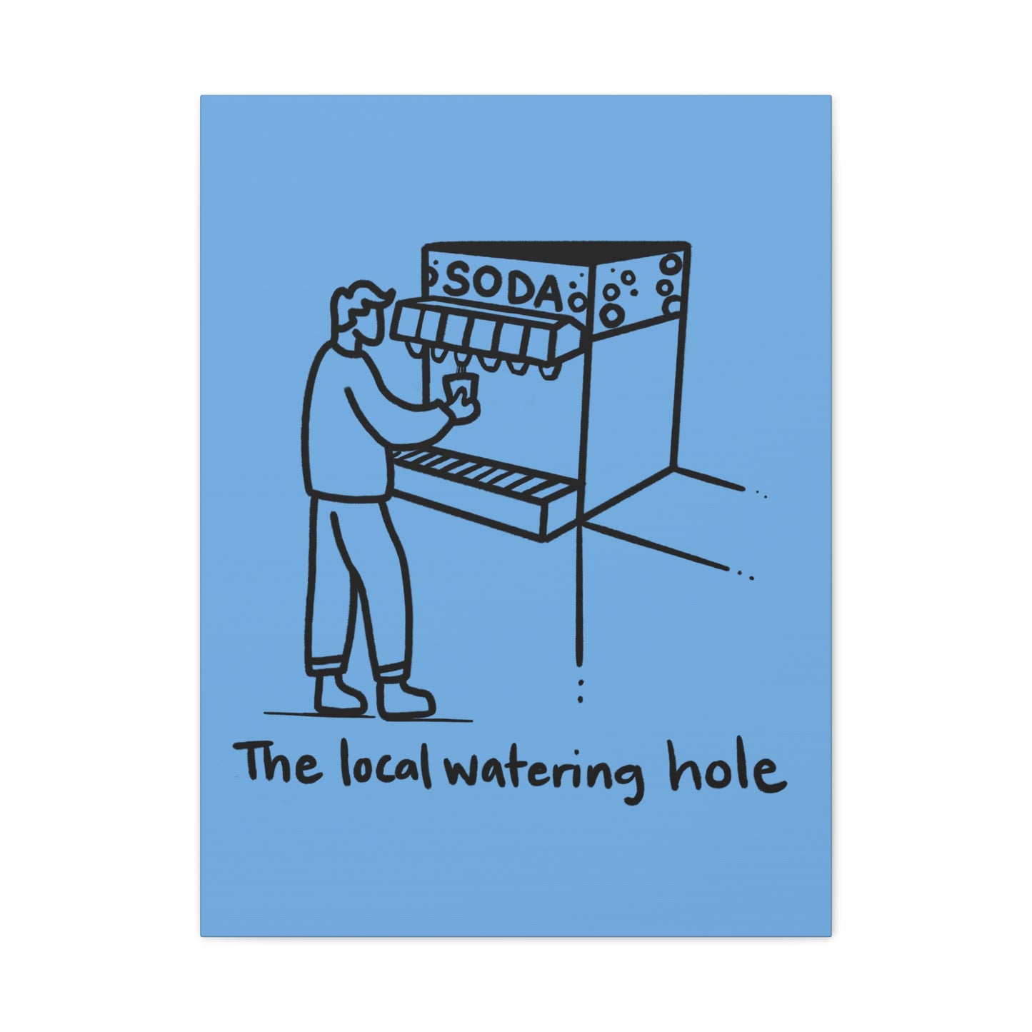 Local Watering Hole Canvas Print - Blue