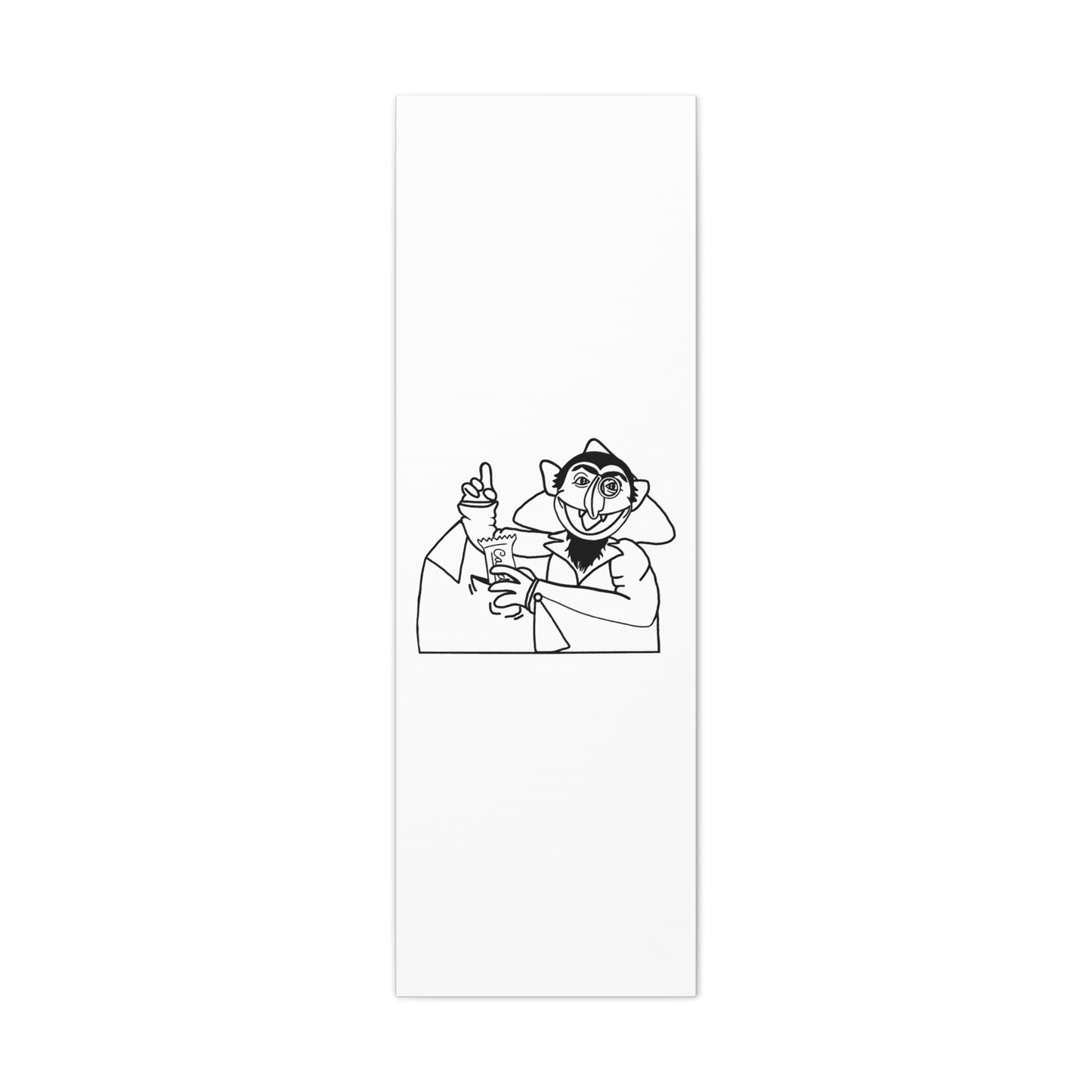 The Count Stealing Candy Outline Canvas Print White - Sesame Street The Count Parody Art