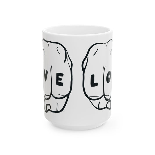 Live Loud Knuckle Tats Tattooed Fists Mug