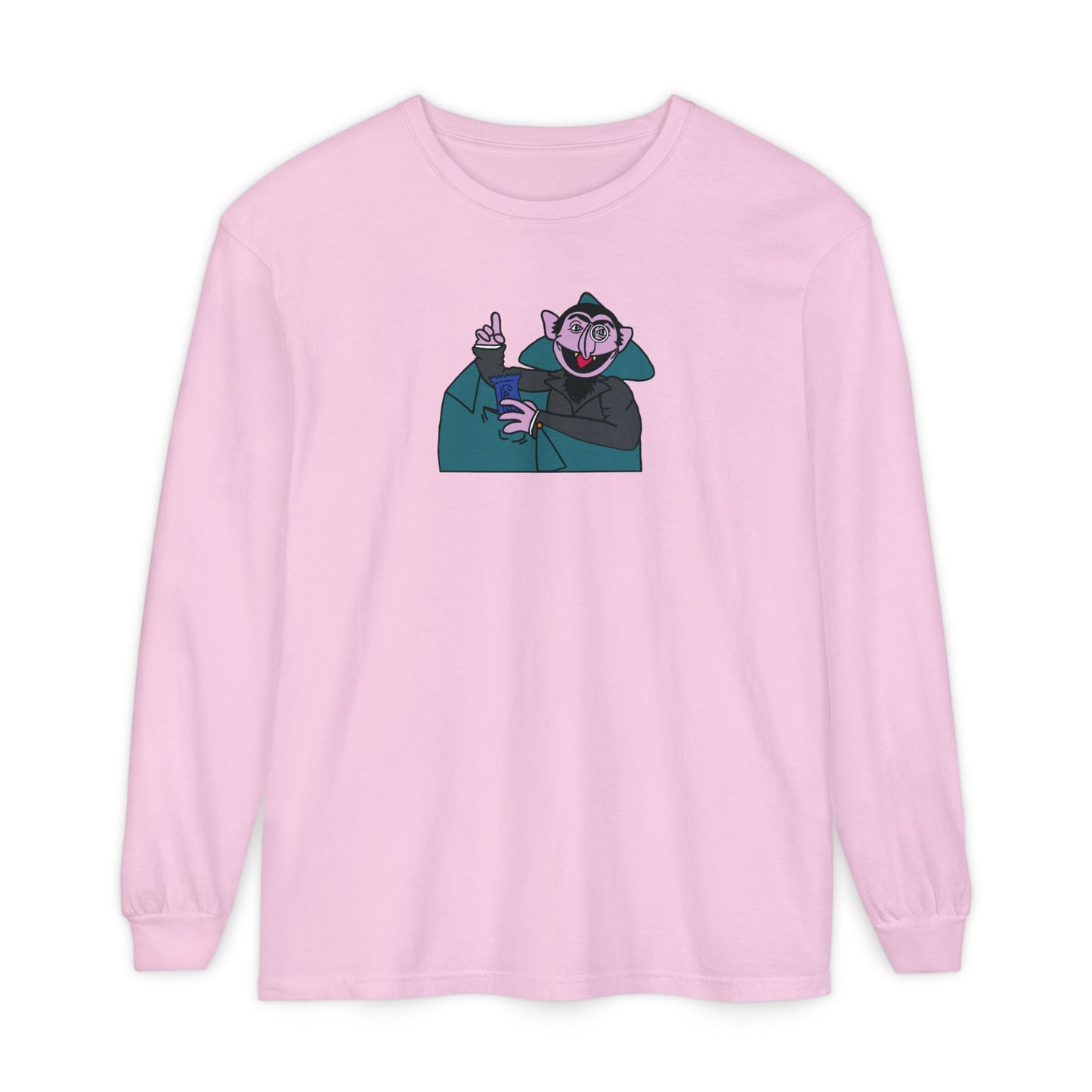 The Count Stealing Candy Long Sleeve - Sesame Street The Count Parody Long Sleeve Shirt