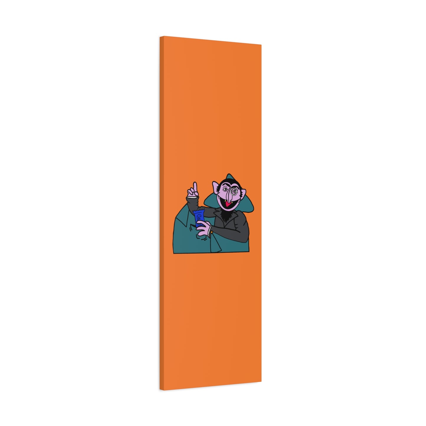 The Count Stealing Candy Canvas Print Orange - Sesame Street The Count Parody Art