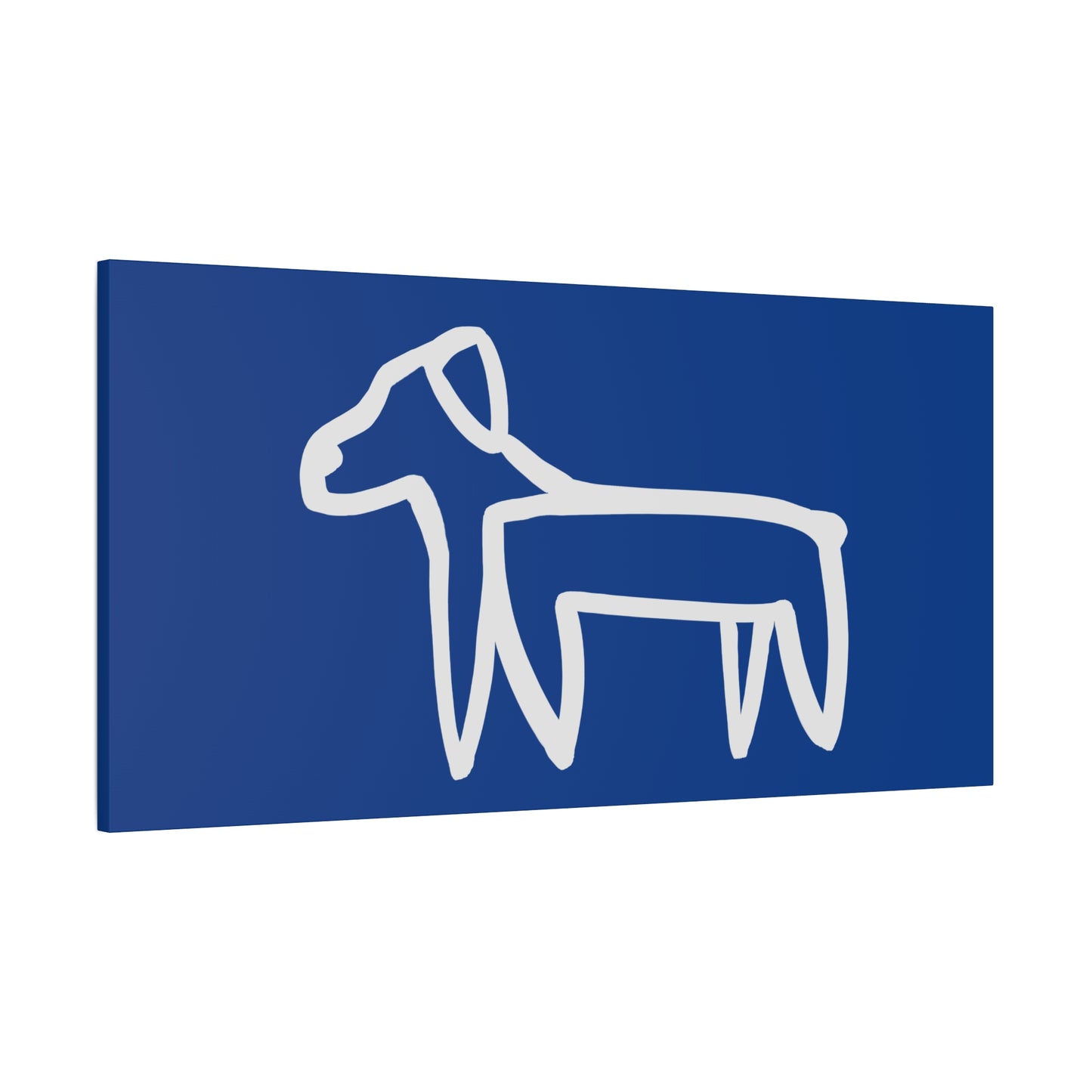 Dog Canvas Print on Blue (Transparent Style White Dog) - Dog Art Print