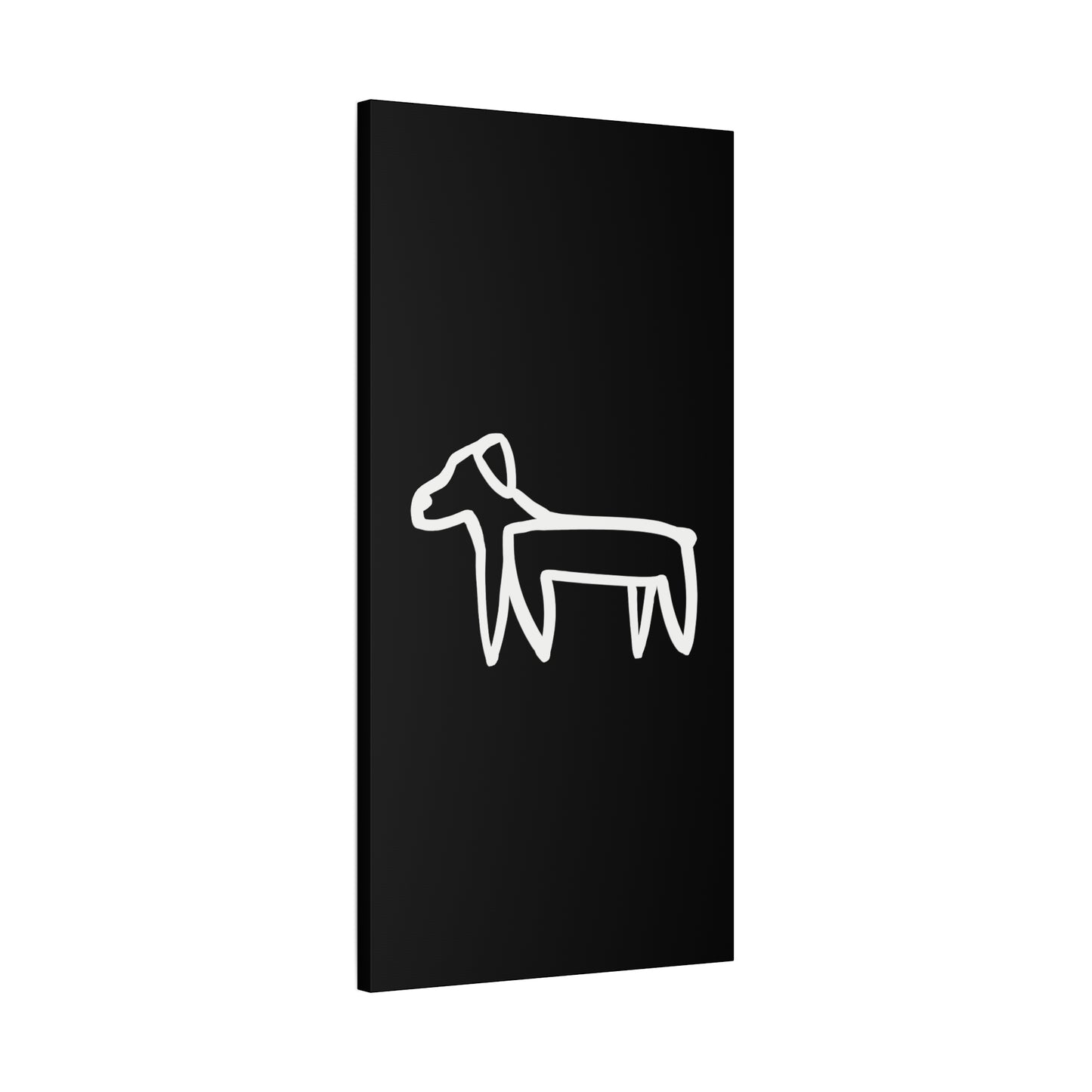 Dog Canvas Print on Black (Transparent Style White Dog) - Dog Art Print