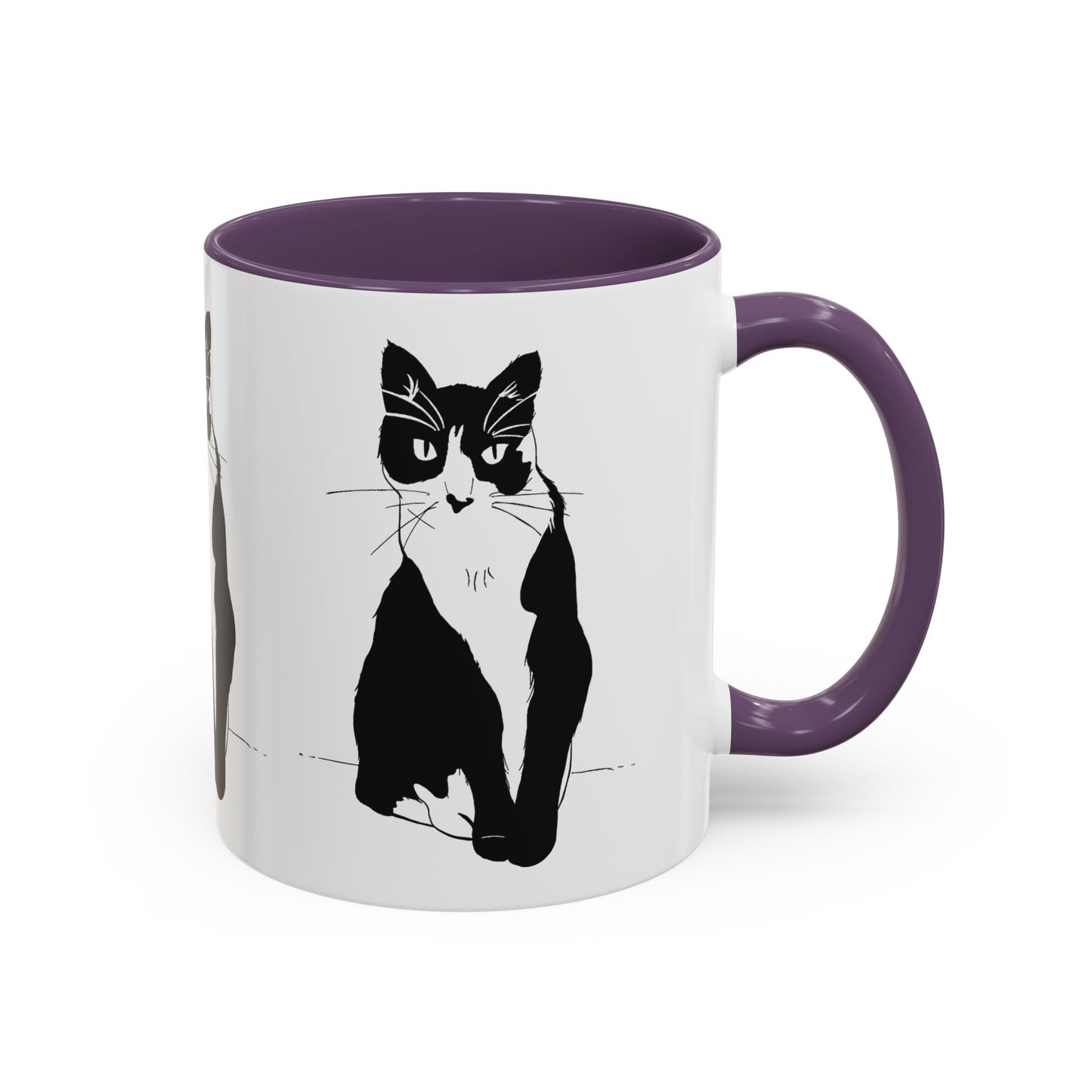 Three Cats Accent Mug (Transparent Style Cat) - Three Cats Edition Cat Mug