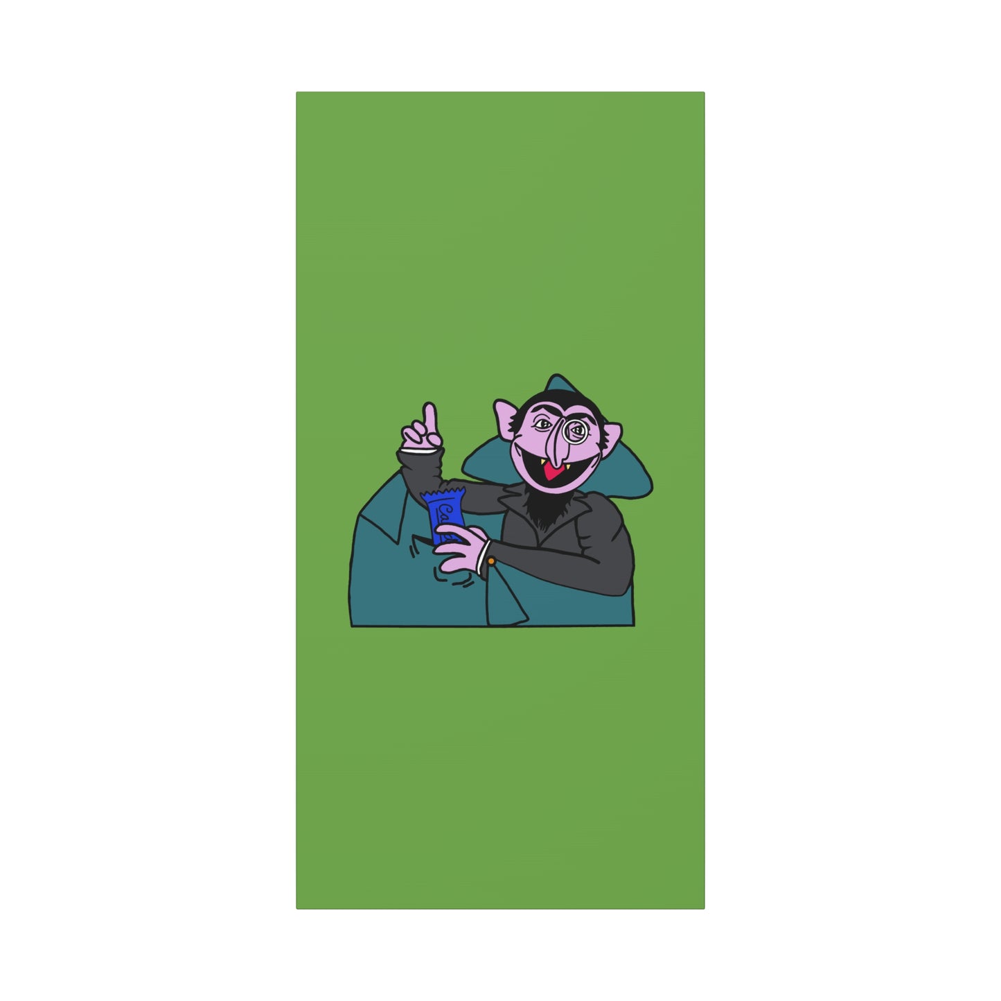 The Count Stealing Candy Canvas Print Green - Sesame Street The Count Parody Art