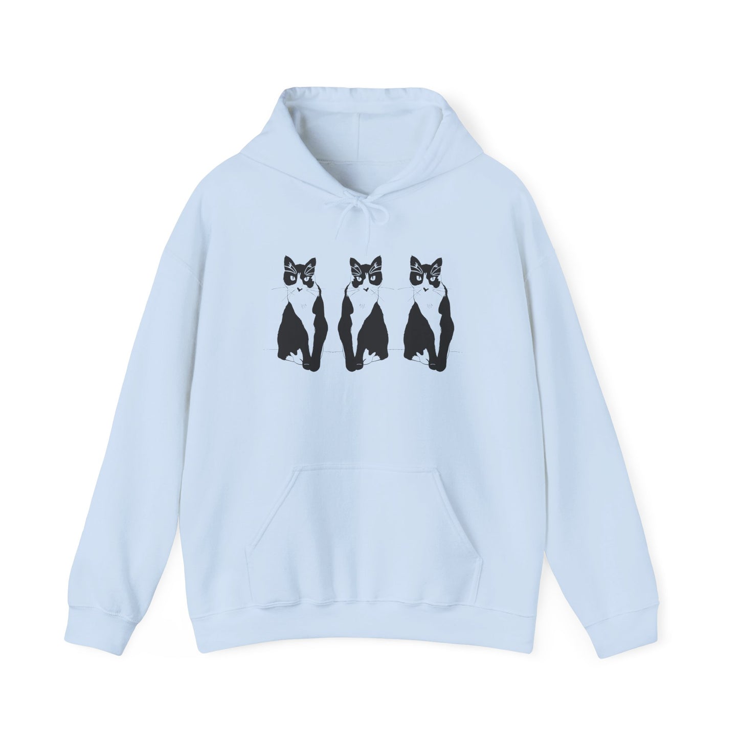 Cat x3 Hoodie (Transparent Style Cat) - Cat Hooded Sweatshirt