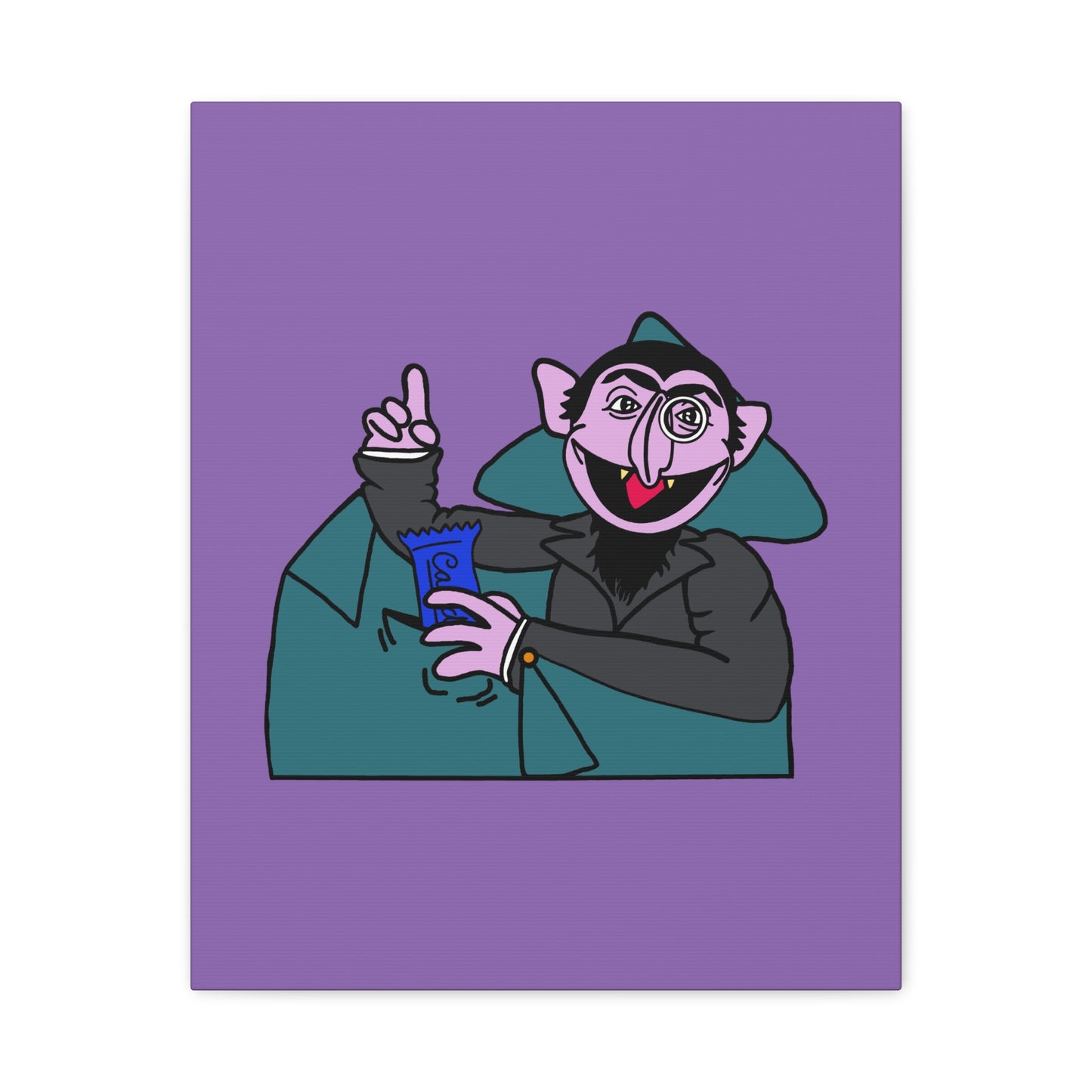The Count Stealing Candy Canvas Print Light Purple - Sesame Street The Count Canvas Art