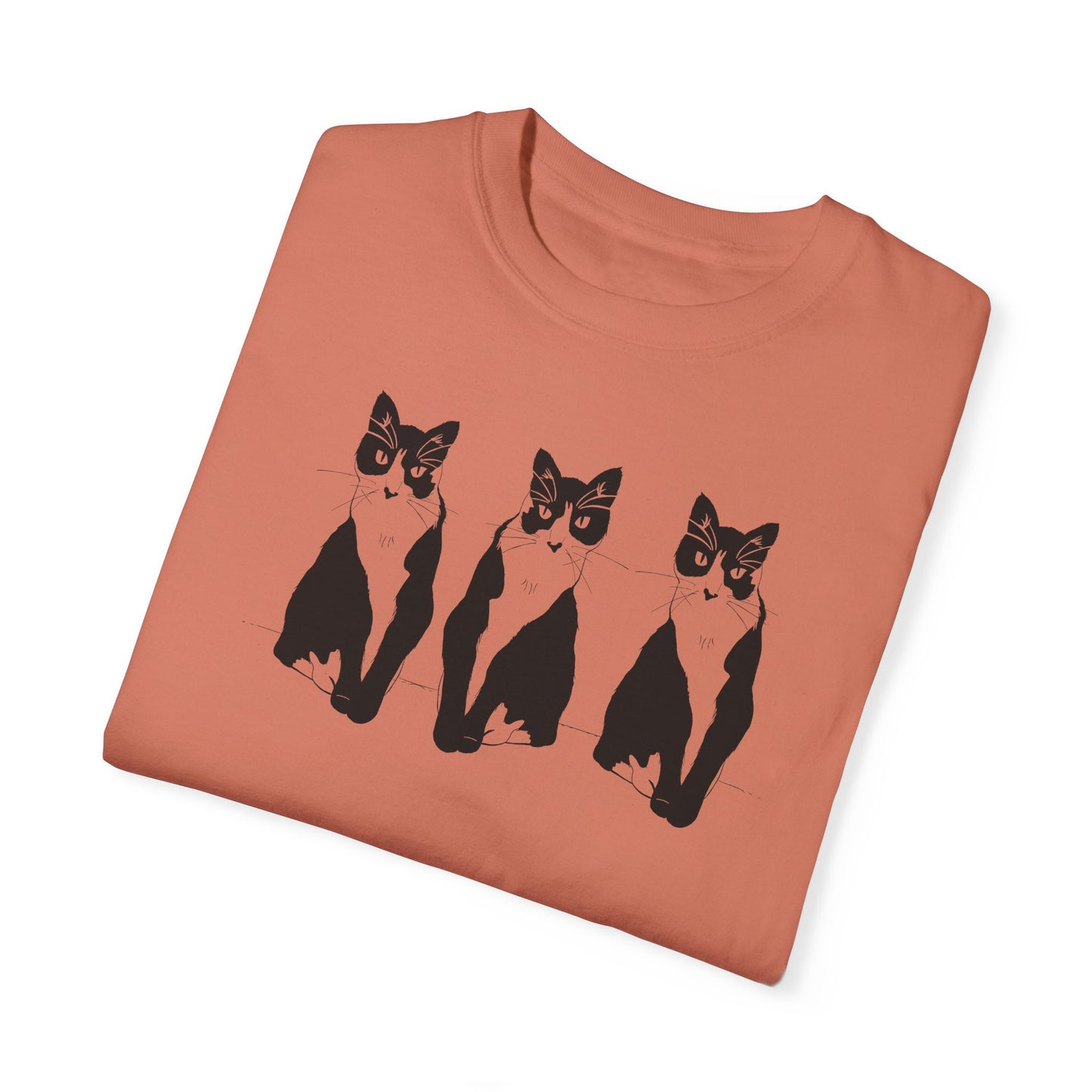 Cat x3 Tee (Transparent Style Cat) - Cat Drawing Shirt