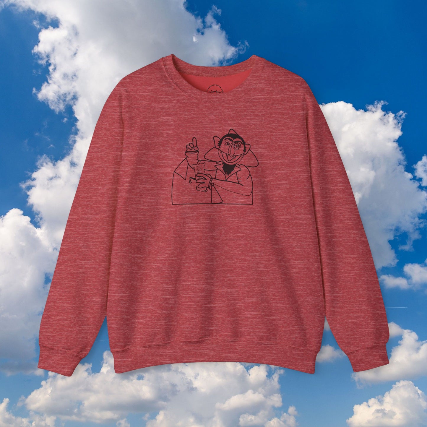 The Count Stealing Candy Outline Sweatshirt - Sesame Street The Count Parody Sweatshirt