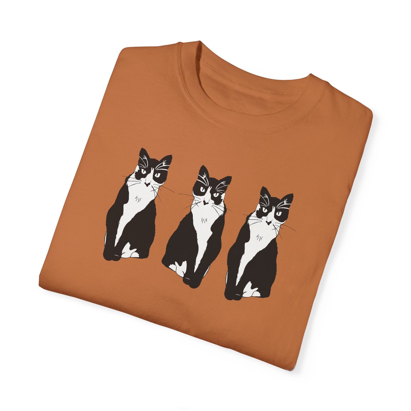 Cat x3 Tee (B&W Style Cat) - Cat Drawing Shirt
