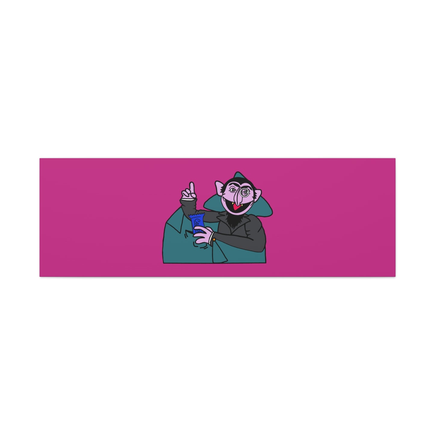 The Count Stealing Candy Canvas Print Pink - Sesame Street The Count Parody Art