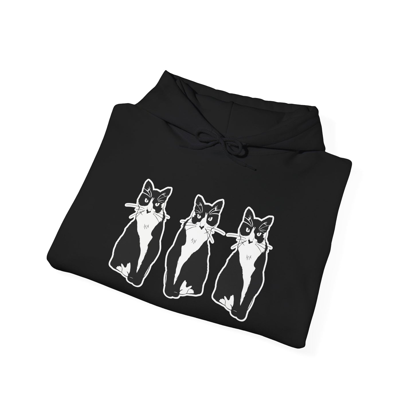 Cat x3 Hoodie (Sticker Style Cat) - Cat Hooded Sweatshirt