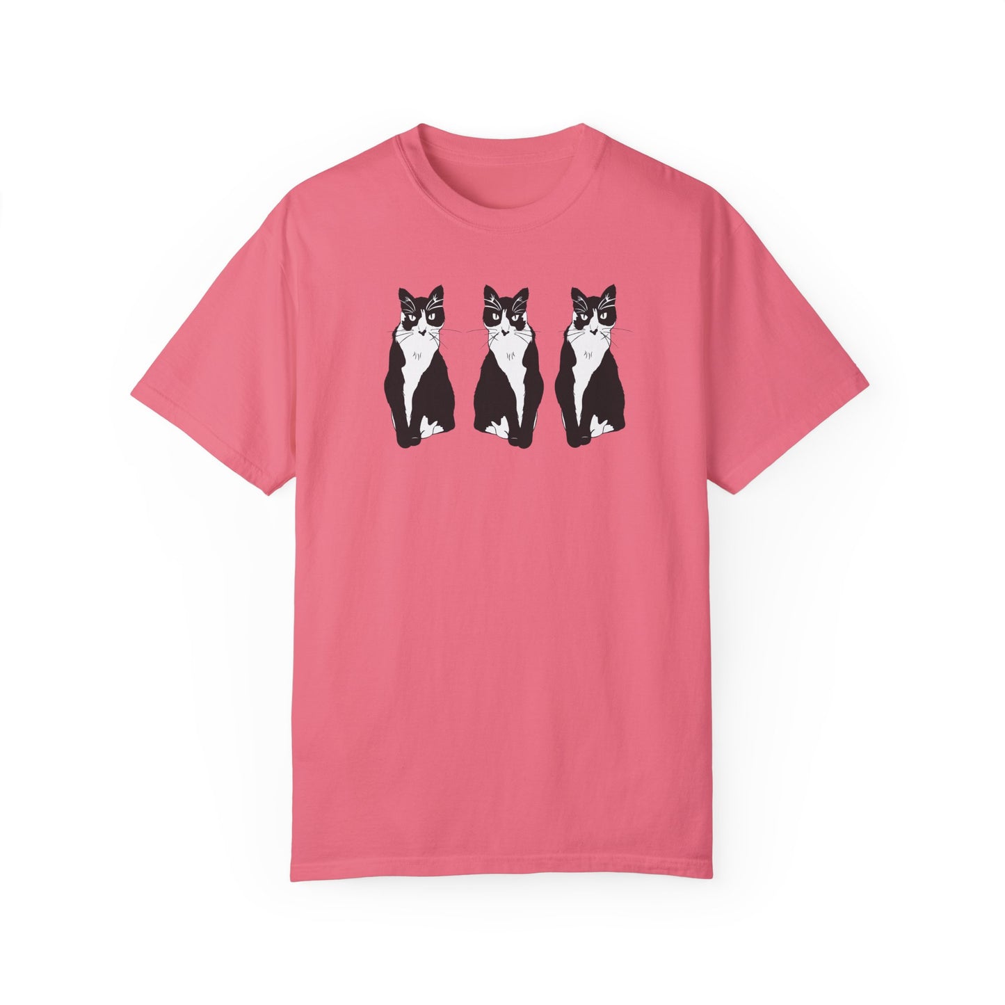 Cat x3 Tee (B&W Style Cat) - Cat Drawing Shirt
